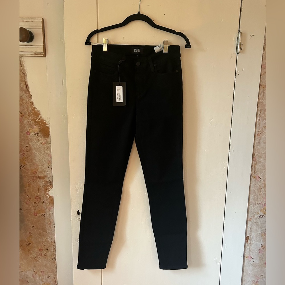 black mid rise paige verdugo jeans